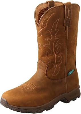 Twisted X Womens 4 All Around Work Boot, Round Toe, Brown & Brown Multi
