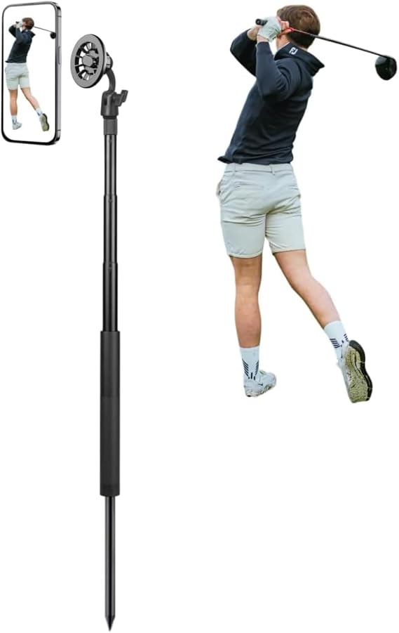 Golf Monopod Selfie Stick, Magnetic Golf Phone Holder for Recording Swing