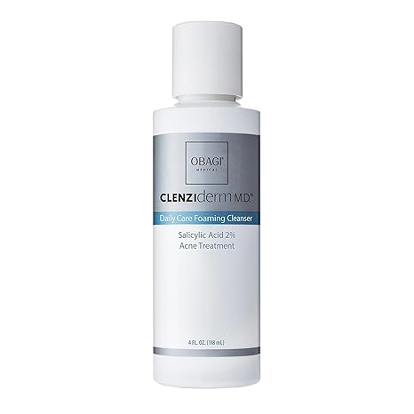 Obagi CLENZIderm M.D. Daily Care Foaming Acne Cleanser Acne Treatment with 2% Salicylic Acid (BHA)