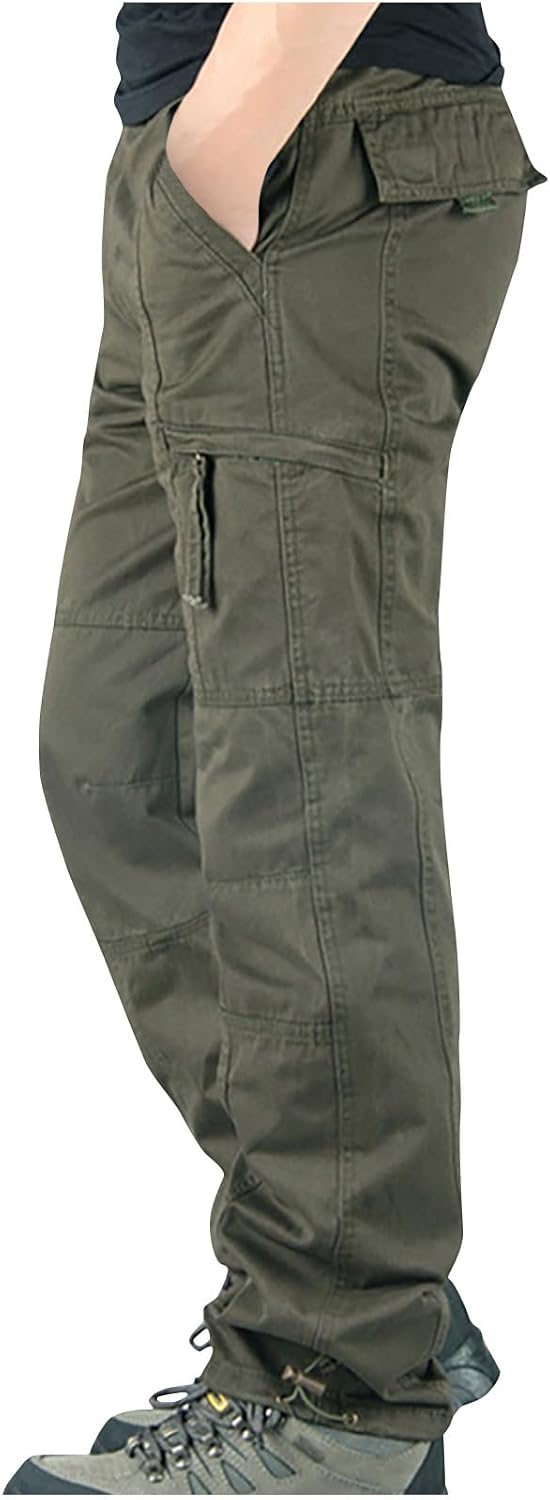 Homisy Work Cargo Pants for Men Slim Fit Stretch Straight Leg Pants Outdoor Cotton Jogger Pants Casual Breathable Pants