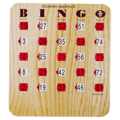 MR CHIPS Jam-Proof Fingertip Slide Bingo Cards with Sliding Windows 100 Pack in Tan Style