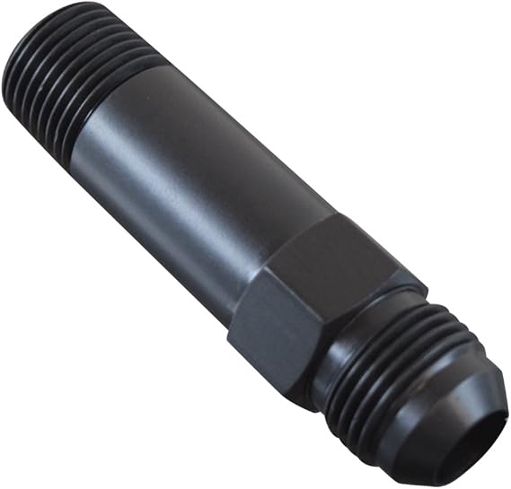 ICT Billet Straight -10AN Flare Male to 1/2" NPT Taper Pipe Turbo Drain Adapter Fitting Black Anodized Designed and Manufactured in the USA F10AN500NPXL