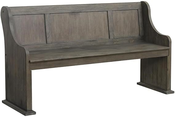 Homelegance Toulon 62" Church Pews Dining Bench, Sturdy Durable Solid Wood Frame Modern Dining Table Bench For Kitchen Table, Living Room, Easy Assembly Vintage French Provincial Design, Glaze Oak
