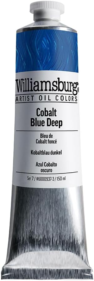 Williamsburg Artist Oil Colors by GOLDEN, Cobalt Blue Deep, 150 ml tube, Professional Oil Paint, Semi-Opaque