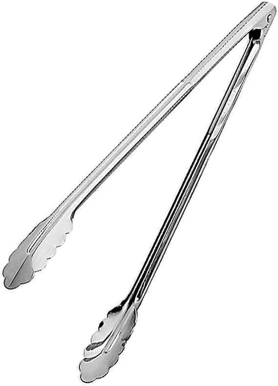 Paderno World Cuisine stainless steel serving tongs, 11 7/8"