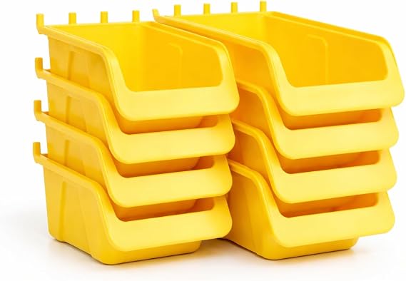 WallPeg Peg board Bin Kit - Kit PB-4 - Pegboard Accessories for Garage Storage & Tool Organizer - Workbench Bins Pegboard Accessories