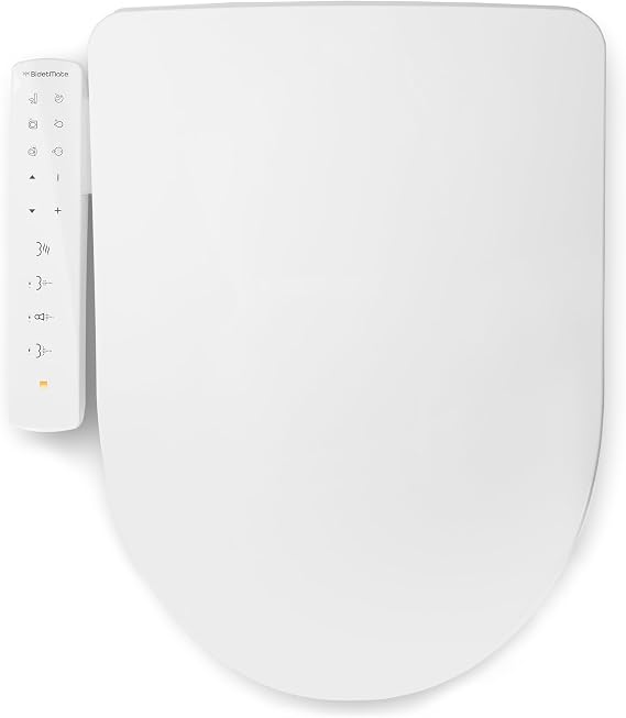 BidetMate 1500 Series Bidet Toilet Seat, Warm Water, Steel Nozzle, Round