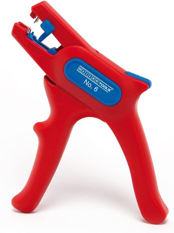 WEICON Wire Stripper No. 6 | for live working up to 1000 volts | Stripping tool for round cables | working range 0,2-6,0 mm2 | VDE-Tested