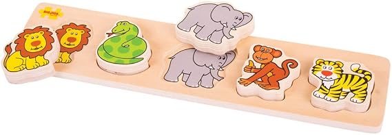 Bigjigs Toys Chunky Lift and Match Safari