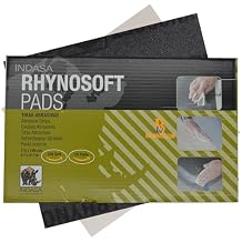 Indasa Rhynosoft Foam Sanding Pads - 4.5" x 5.5",Hook and Loop, 120 Grit, Plusline, Flexible, Tear-Resistant, Ideal for Automotive, Wood, Finishing (Pack of 20 Pads)