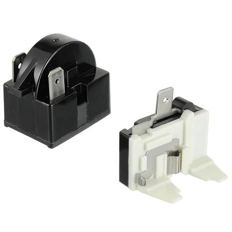 2 Pin 15 Ohm Starter Relay, Refrigerator Starter Relay and 1/6 HP 125W Refrigerator Overload Protector, Compatible with Refrigerator Compressor