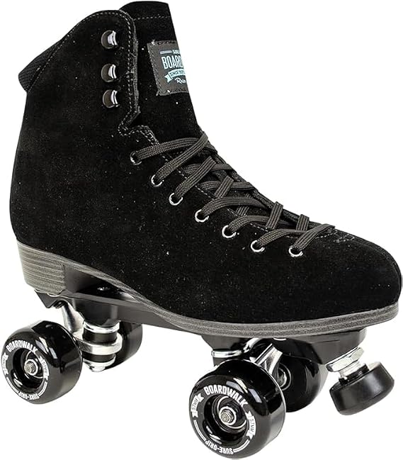 Sure-Grip Boardwalk Unisex Outdoor Roller Skates, Leather Boots, 82A Wheels