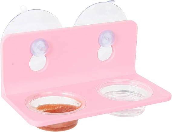 Crested Gecko Feeding Ledge with 10PCS Gecko Food Dish - Pink