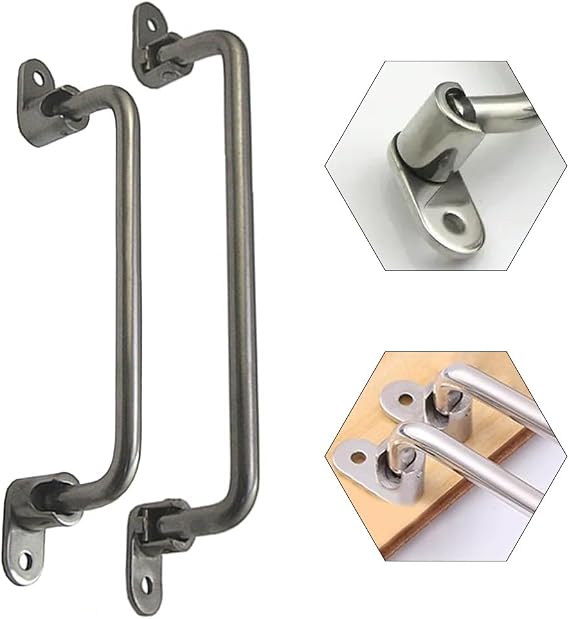 304 Stainless Steel Foldable Handle Robust Folding Grip for Heavy Duty Machinery Elegant Comfortable Hold 218mm Hole Distance
