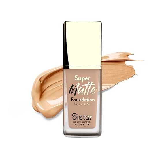 Sistar Super Matte Foundation Perfecting Liquid Foundation Full Coverage Control Shine Weightless Longwearing 30 mL / 1 fl. oz. (Olive)