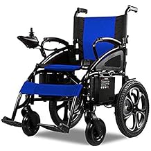 Mobility Scooter Wheelchair Electric Power Motorized Wheel Chair Portable Folding Lightweight Power Wheel Chair (Blue)
