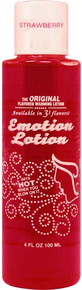 Edible Water Basesd Original Flavored Warming Massage Oil STRAWBERRY by Emotion Lotion 4oz