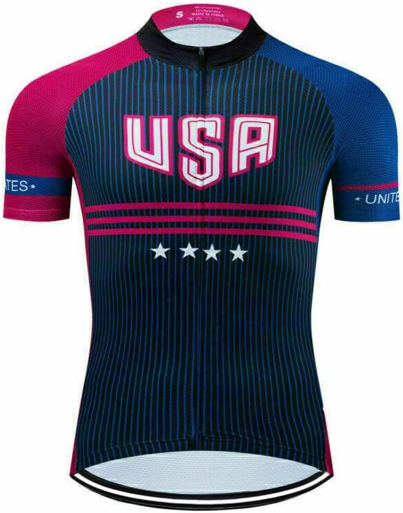 Short Sleeve Cycling Jersey Bike Shirt Bicycle Motocross MTB Sports Wear Bib USA America Clothing