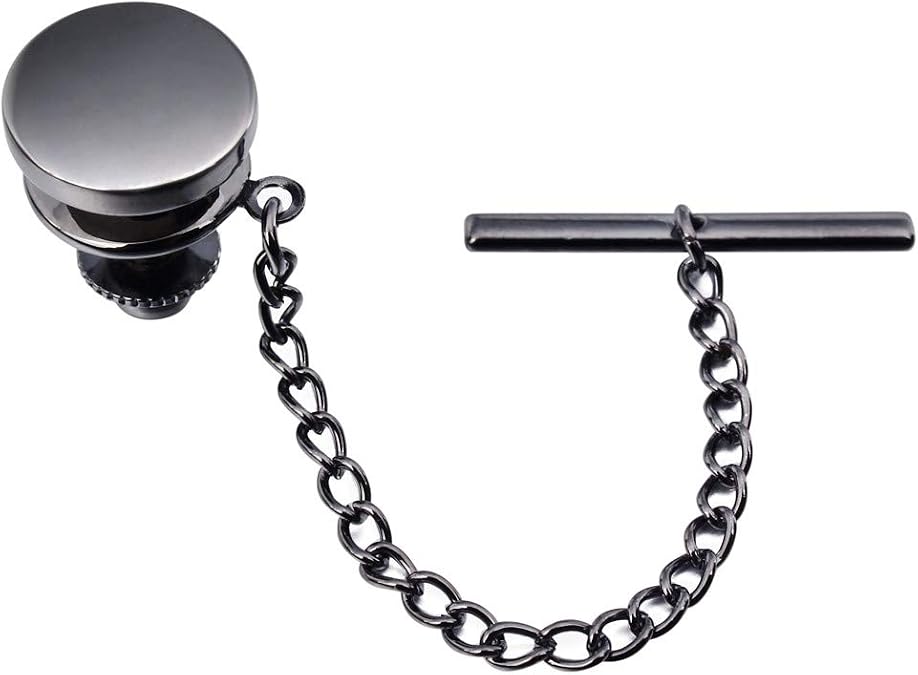 HAWSON Mini Tie Pin for Men, Tie Tack with Chain for Men's Necktie, Tie Tack Gift Set for Wedding, Party, Meeting