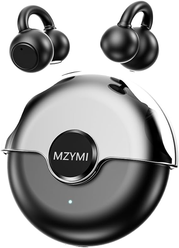 Open Ear Earbuds, Bluetooth5.4 Clip On Headphones for Sports (Black)