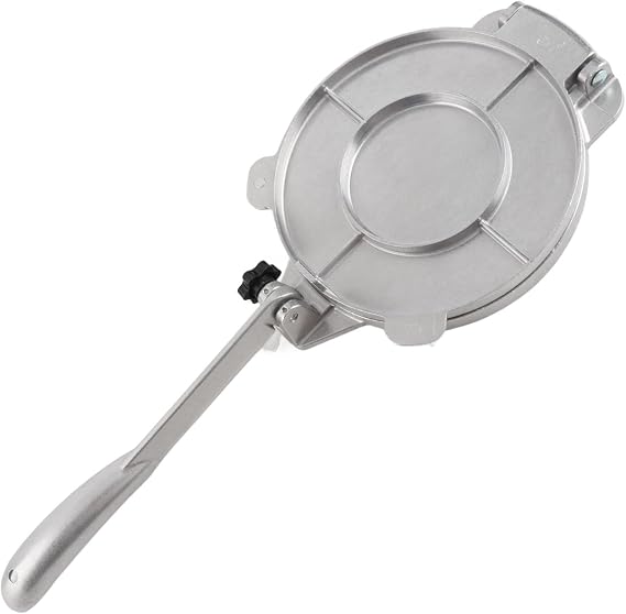 Tortilla Press, 6.3inch/16cm Aluminum Alloy Manual Quesadilla Maker for Pizza Pie Patty Pan Tortillas Hand Meat Pies (16cm Silver)
