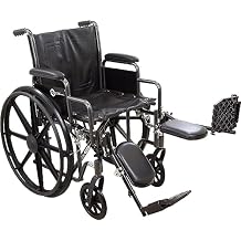 Roscoe Medical ProBasics Comfort Standard Wheelchair - Height Adjustable Seat - Flip Back Desk Arms - 300 Pound Weight Wapacity - Black - Elevating Leg Rest - 18" x 16" Seat