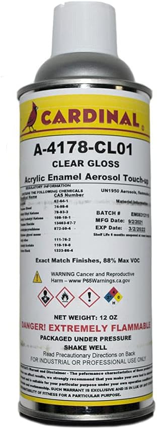 A4178 CL01 Clear Gloss Powder Coating Touch-Up Spray Paint | Car Parts and Repair Refinishing Clear Coat for Permanent Sealing of Coated Surfaces