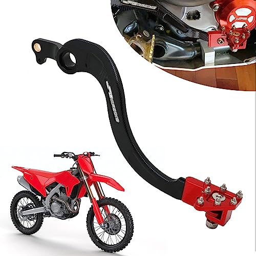 AnXin Motorcycle Rear Brake Pedal Foot Lever Folding Tip CNC for CRF250X 2004-2017 CRF450X 2005-2023 Red