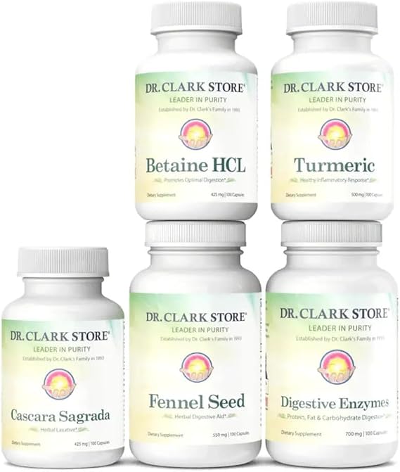 Dr. Clark Digestive Aid - Digestive Dietary Supplement Colon Cleanse - Balances Intestinal Organisms and - Promotes Nutrient Absorption - 17 Days Cleanse