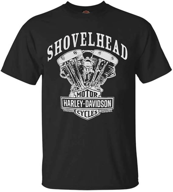 Harley-Davidson Men's T-Shirt, Shovelhead Engine Short Sleeve, Black 30294026