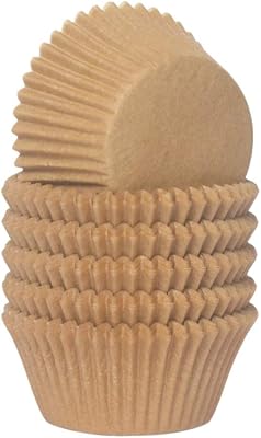 Huaswan Natural Cupcake Liners Unbleached Greaseproof Standard Baking Cups for Party and More, 150-Count