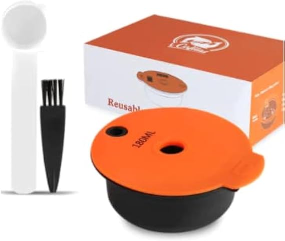Reusable Coffee Capsules, Compatible with Bosch Tassimo Machines, Refillable Coffee Filters Coffee Pods K-Cups Coffee Accessories Complete Kit (180ml x 1)
