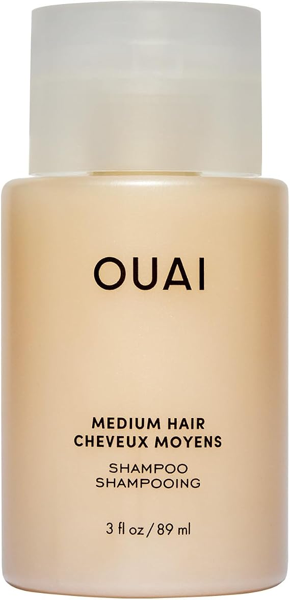 OUAI Medium Shampoo Travel Size - Hydrating Shampoo + Coconut Oil, Babassu, Kumquat Extract + Keratin - Strengthens, Nourishes, Adds Shine - Paraben, Phthalate, Sulfate Free Hair Care Products - 89ml