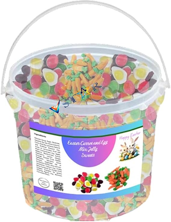 Easter All Chocolate & Sweet Gift Tub Collection | Egg,bunnies,rabbit,carrot Chocolate & Sweets Easter special Easter surprise (1, Carrot & Egg Mix sweets - 1kg)