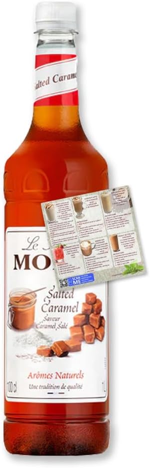Monin Coffee Syrup Salted Caramel 1L for Coffee and Cocktail Premium