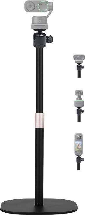 Desktop Webcam Stand, 18-inch Heavy-Duty Webcam Tripod Holder Compatible with Insta360 Link 2 pro/Link 2C pro/Link 2/Link 2C/Link PTZ 4K Webcams and X4 X3 X2 Action Cameras