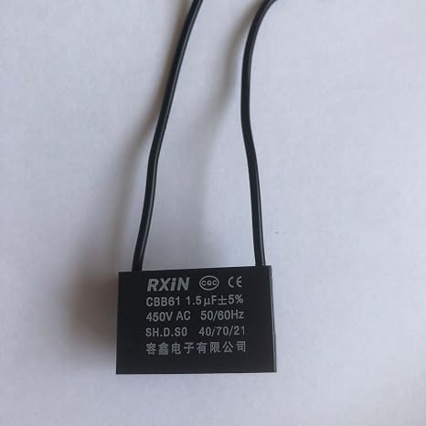 CompStudio 1PC 450V 1.5UF CBB61 Terminal Ceiling Fan Motor Running Rectangle Capacitor 2 Wires