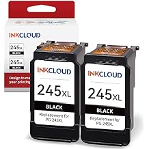 245XL Black Ink Cartridge Replacement for Canon 245XL PG-245XL 245 243 243XL for Canon PIXMA MX492 MX490 TR4520 TR4500 MG2522 TR4522 TR4500 TS3322 TS3122 TS3300 TS3320 TS3100 MG2500 Printer -2PK