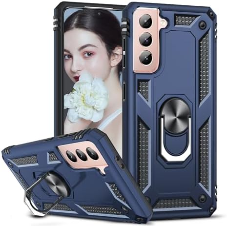 LeYi for Samsung-S21-Plus-Case-5G: Heavy Duty Samsung Galaxy S21 Plus 5G Case with Ring Stand, Military-Grade Protective Phone Case Cover with Magnetic Kickstand for Samsung S21 Plus 5G, Blue