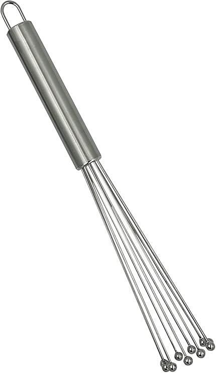 1 Pieces Wand Whisk, Mini Ball Whisk,Newness Durable Environmentally Friendly 304 Stainless Steel Ball Whisk Beater Egg Beater Manual Mixer Whisk Cooking Blender for Sauces,Eggs,Cream (12 In / 30.4cm)
