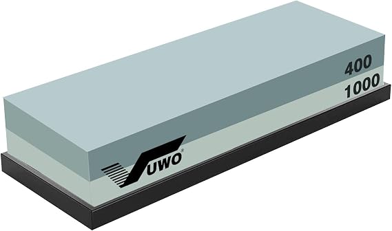 Knife Sharpening Stone Kit- Professional Knife Sharpener Dual Sided 400&1000 Grit Wet Stone Set with Non-Slip Rubber Base Whetstone for Kitchen