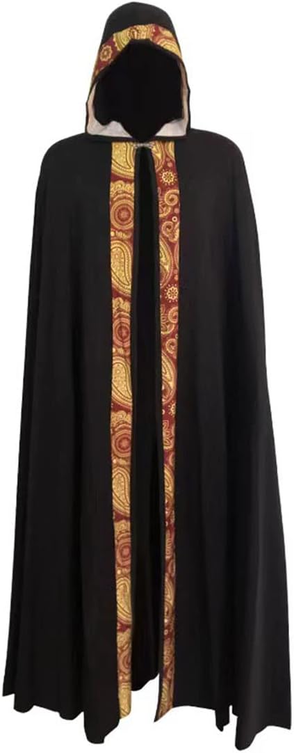 Medieval Church Clergy Hooded Cloak Adult Renaissance Long Cape Robe For Men Cosplay Costumes Halloween