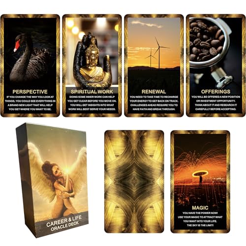 Career Oracle Cards Deck, Money and Life Oracle Cards, Oracle Decks Help You Achieve Financial Goals As Well As Life Goals and Career Ambitions.