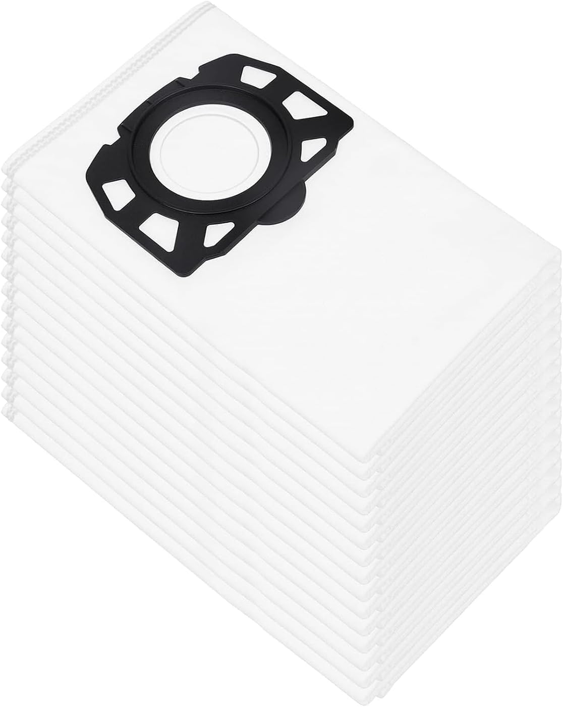 Pack of 15 Vacuum Cleaner Bags for Kärcher WD4 WD5 WD6 MV4 MV5 MV6 WD5P WD6P - Fleece Filter Bags KFI 487 - Dust Bags for Kärcher 2.863-006.0 - Wet &amp; Dry Vacuum Cleaner Bags - White