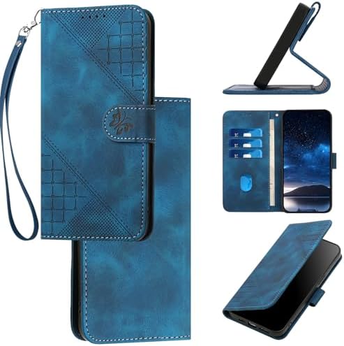 Compatible with Fujitsu Arrows We F-51B Phone Cover,Compatible with FCNT Arrows BZ03 5G Card Slots Kickstand Flip Magnetic Closure Wallet Phone Case Blue