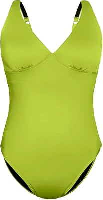 KNIX Leakproof Plunge One Piece Period Swimsuit - Period Swimwear for Women - UPF 50, Deep V Neck