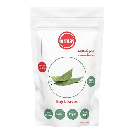 Hirmas - Bay Leaves (0.75 oz) - Whole Leaves, Non-GMO Verified, Freshly Packed for Lasting Freshness, Bay Laurel Magic for Culinary Excellence