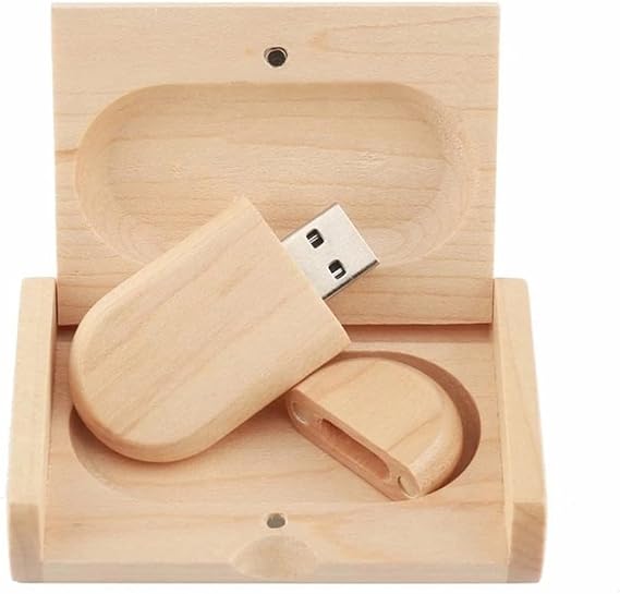 2.0 8GB Wood USB Flash Drive USB Disk Memory Stick with Wooden Box (2.0 8GB, Maple Wood-1)