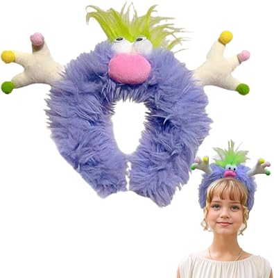 Plush Monster Headband,Halloween Cartoon Plush Headband for Costume Birthday Cosplay Party,Face Washing Headbands