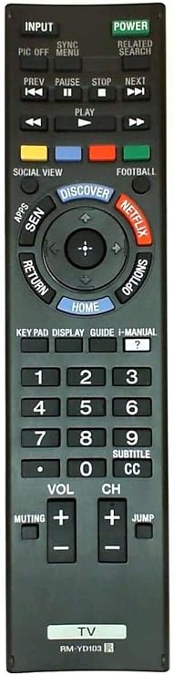 Replacement for Sony RM-YD103 Smart TV Remote Control
